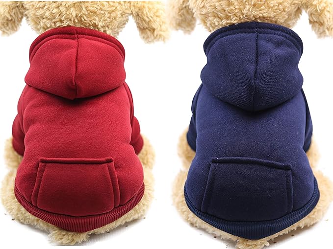 SATINIOR 2 Pieces Winter Dog Hoodie SATINIOR 2 Pieces Winter Dog Hoodie